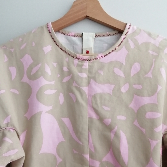 Marni Resort Cotton and Linen Blouse Balloon Sleeves Tan Pink 40 IT | 4 US - Picture 6 of 17